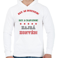 PRINTFASHION Honvéd - Férfi kapucnis pulóver - Fehér férfi pulóver, kardigán