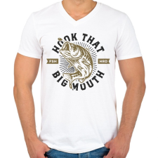 PRINTFASHION Hook that big mouth - Férfi V-nyakú póló - Fehér férfi póló