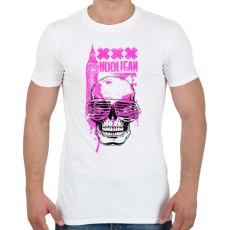 PRINTFASHION Hooligan Pink Skull - Férfi póló - Fehér