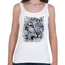 PRINTFASHION Hópárduc - lila szemmel - Női atléta - Fehér női trikó