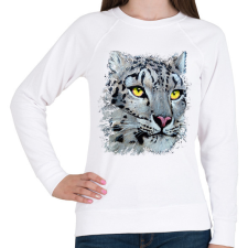 PRINTFASHION Hópárduc - sárga szemmel - Női pulóver - Fehér női pulóver, kardigán