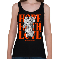 PRINTFASHION Hope Faith Love - Női atléta - Fekete női trikó