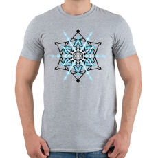 PRINTFASHION Hópehely mandala - kék - Férfi póló - Sport szürke