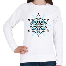PRINTFASHION Hópehely mandala - kék - Női pulóver - Fehér
