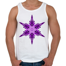 PRINTFASHION Hópehely mandala - lila - Férfi atléta - Fehér