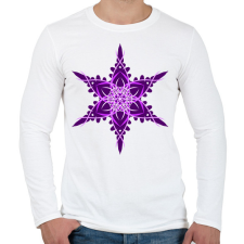 PRINTFASHION Hópehely mandala - lila - Férfi hosszú ujjú póló - Fehér férfi póló