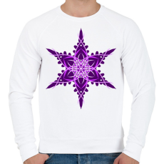 PRINTFASHION Hópehely mandala - lila - Férfi pulóver - Fehér