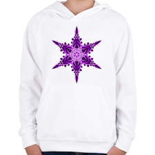 PRINTFASHION Hópehely mandala - lila - Gyerek kapucnis pulóver - Fehér gyerek pulóver, kardigán