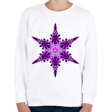 PRINTFASHION Hópehely mandala - lila - Gyerek pulóver - Fehér
