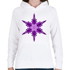 PRINTFASHION Hópehely mandala - lila - Női kapucnis pulóver - Fehér