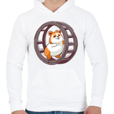 PRINTFASHION Hörcsög - Férfi kapucnis pulóver - Fehér férfi pulóver, kardigán