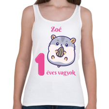 PRINTFASHION Hörcsögös minta - Női atléta - Fehér női trikó