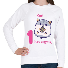 PRINTFASHION Hörcsögös minta - Női pulóver - Fehér női pulóver, kardigán