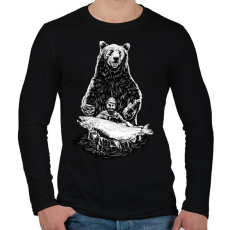 PRINTFASHION Horgász a pácban - Férfi hosszú ujjú póló - Fekete