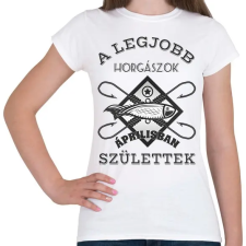 PRINTFASHION Horgász április - Női póló - Fehér női póló