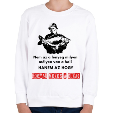 PRINTFASHION horgász bölcsesség - Gyerek pulóver - Fehér gyerek pulóver, kardigán