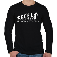 PRINTFASHION horgász evolúcio fehér - Férfi hosszú ujjú póló - Fekete