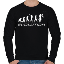 PRINTFASHION horgász evolúcio fehér - Férfi pulóver - Fekete férfi pulóver, kardigán