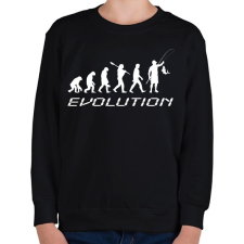 PRINTFASHION horgász evolúcio fehér - Gyerek pulóver - Fekete gyerek pulóver, kardigán