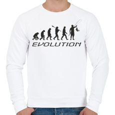 PRINTFASHION Horgász evolúció - Férfi pulóver - Fehér