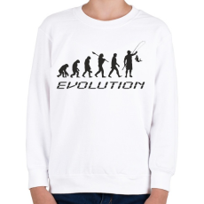 PRINTFASHION Horgász evolúció - Gyerek pulóver - Fehér
