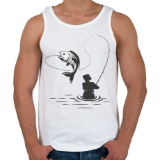 PRINTFASHION Horgász  - Férfi atléta - Fehér