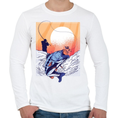 PRINTFASHION Horgász - Férfi hosszú ujjú póló - Fehér