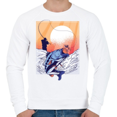 PRINTFASHION Horgász - Férfi pulóver - Fehér