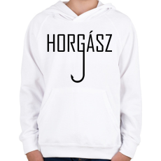 PRINTFASHION Horgász - Gyerek kapucnis pulóver - Fehér