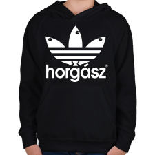 PRINTFASHION Horgász - Gyerek kapucnis pulóver - Fekete gyerek pulóver, kardigán