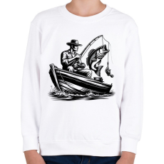 PRINTFASHION horgász - Gyerek pulóver - Fehér
