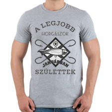 PRINTFASHION Horgász január - Férfi póló - Sport szürke férfi póló