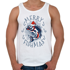 PRINTFASHION Horgász karácsony - Férfi atléta - Fehér atléta, trikó
