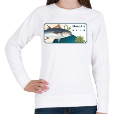 PRINTFASHION Horgász klub - Női pulóver - Fehér