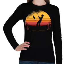 PRINTFASHION Horgász lány - sötét alaphoz - Női hosszú ujjú póló - Fekete női póló