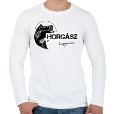 PRINTFASHION Horgász legenda - Férfi hosszú ujjú póló - Fehér