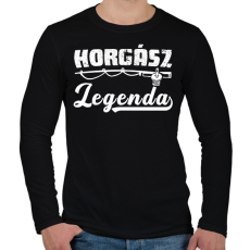 PRINTFASHION Horgász legenda - Férfi hosszú ujjú póló - Fekete