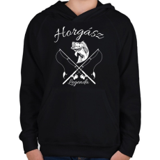 PRINTFASHION Horgász legenda  - Gyerek kapucnis pulóver - Fekete