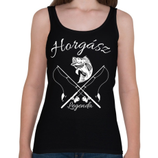 PRINTFASHION Horgász legenda  - Női atléta - Fekete