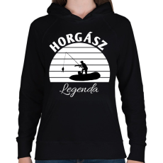 PRINTFASHION Horgász legenda  - Női kapucnis pulóver - Fekete