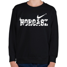 PRINTFASHION Horgász logó fehér - Gyerek pulóver - Fekete gyerek pulóver, kardigán