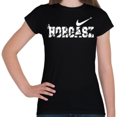 PRINTFASHION Horgász logó fehér - Női póló - Fekete