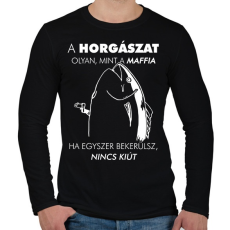 PRINTFASHION Horgász-maffia - Férfi hosszú ujjú póló - Fekete