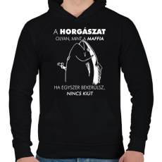 PRINTFASHION Horgász-maffia - Férfi kapucnis pulóver - Fekete