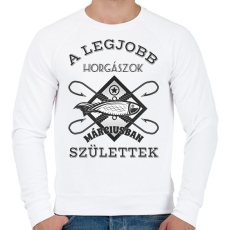 PRINTFASHION Horgász március - Férfi pulóver - Fehér