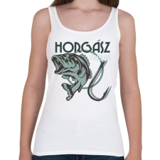 PRINTFASHION horgász - Női atléta - Fehér női trikó