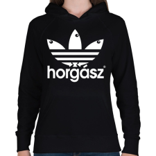 PRINTFASHION Horgász - Női kapucnis pulóver - Fekete női pulóver, kardigán
