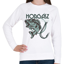 PRINTFASHION horgász - Női pulóver - Fehér női pulóver, kardigán