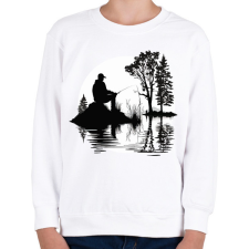 PRINTFASHION Horgász relax - Gyerek pulóver - Fehér gyerek pulóver, kardigán