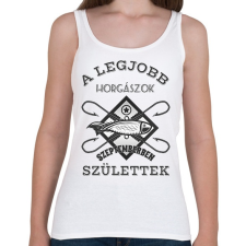 PRINTFASHION Horgász szeptember - Női atléta - Fehér női trikó